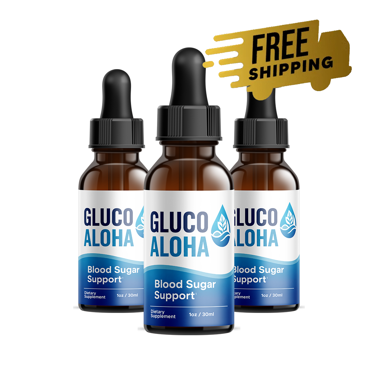 GlucoAloha 3 bottle daily metabolic wellness bundle for healthy blood sugar balance glucose metabolism everyday vitality and consistent wellness